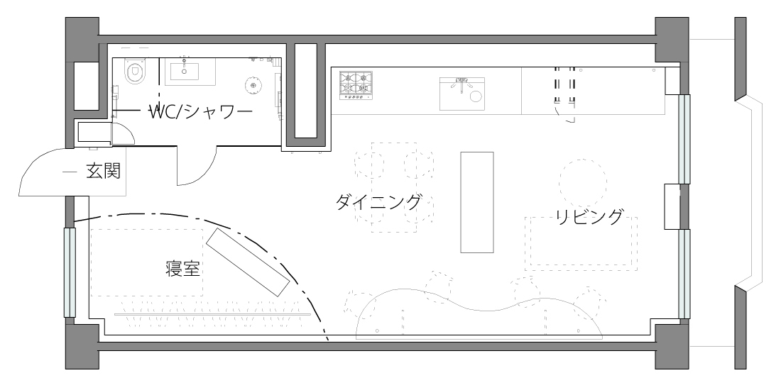 After｜家具で仕切るワンルーム